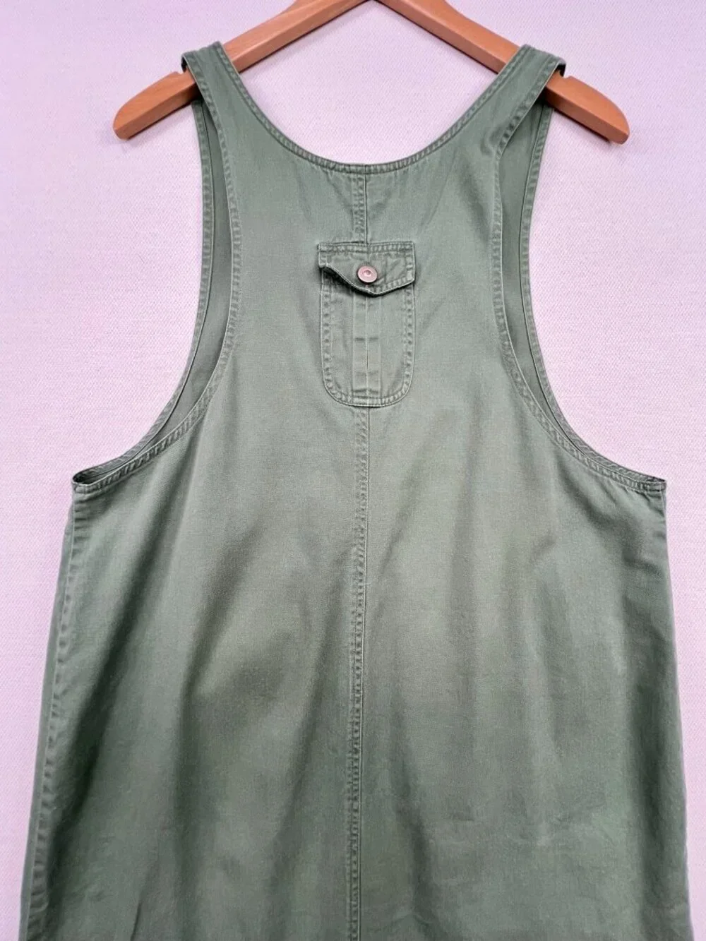 Baccini Women's Zip Up Cargo Midi Dress Sleeveless Size 16W Olive Green Pockets